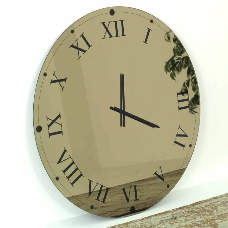 Orologio Rotondo da Parete in Cristallo Specchiato Made in Italy - Ingranaggio