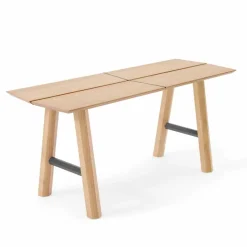 Panca di Design Moderno in Legno di Frassino con Seduta Impiallacciata - Andria
