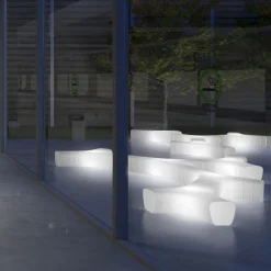 Panca Luminosa da Giardino in Polietilene con LED Made in Italy - Galatea