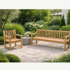 Panchina da Giardino in Teak Naturale di Varie Misure – Yggdrasil