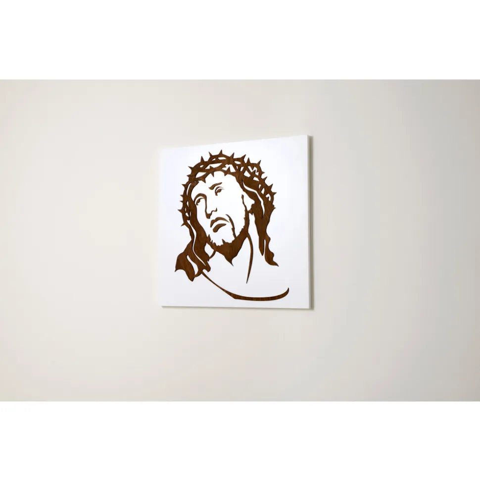 Pannello Bianco che Raffigura il Volto di Cristo Made in Italy - Akari