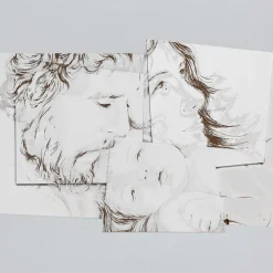 Pannello con la Famiglia di Betlemme Realizzato in Laser Made in Italy - Paola