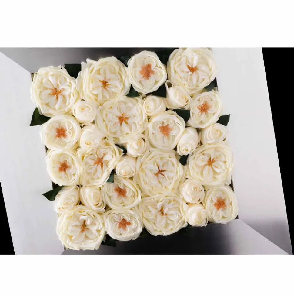 Pannello Decorativo da Parete in Metallo e Rose Bianche Made in Italy - Rosina