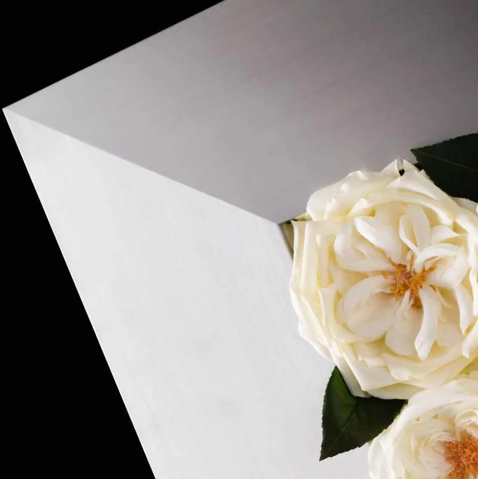 Pannello Decorativo da Parete in Metallo e Rose Bianche Made in Italy - Rosina