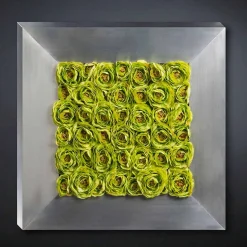Pannello Decorativo da Parete con Fiori Artificiali Made in Italy - Nunco