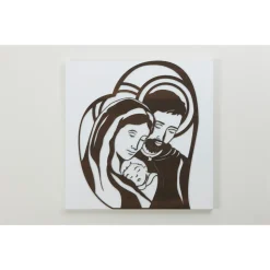 Pannello Realizzato con Incisione Laser che Raffigura San Giuseppe e la Famiglia - Hina