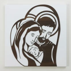 Pannello Realizzato con Incisione Laser che Raffigura San Giuseppe e la Famiglia - Hina
