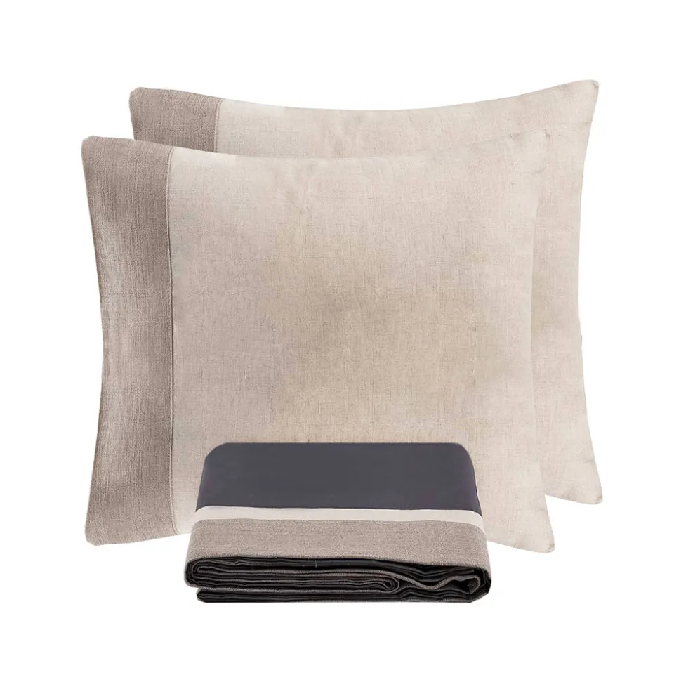 Parure Copripiumino in 90% Cotone e 10% Lino con 2 Federe Made in Italy - Nestle