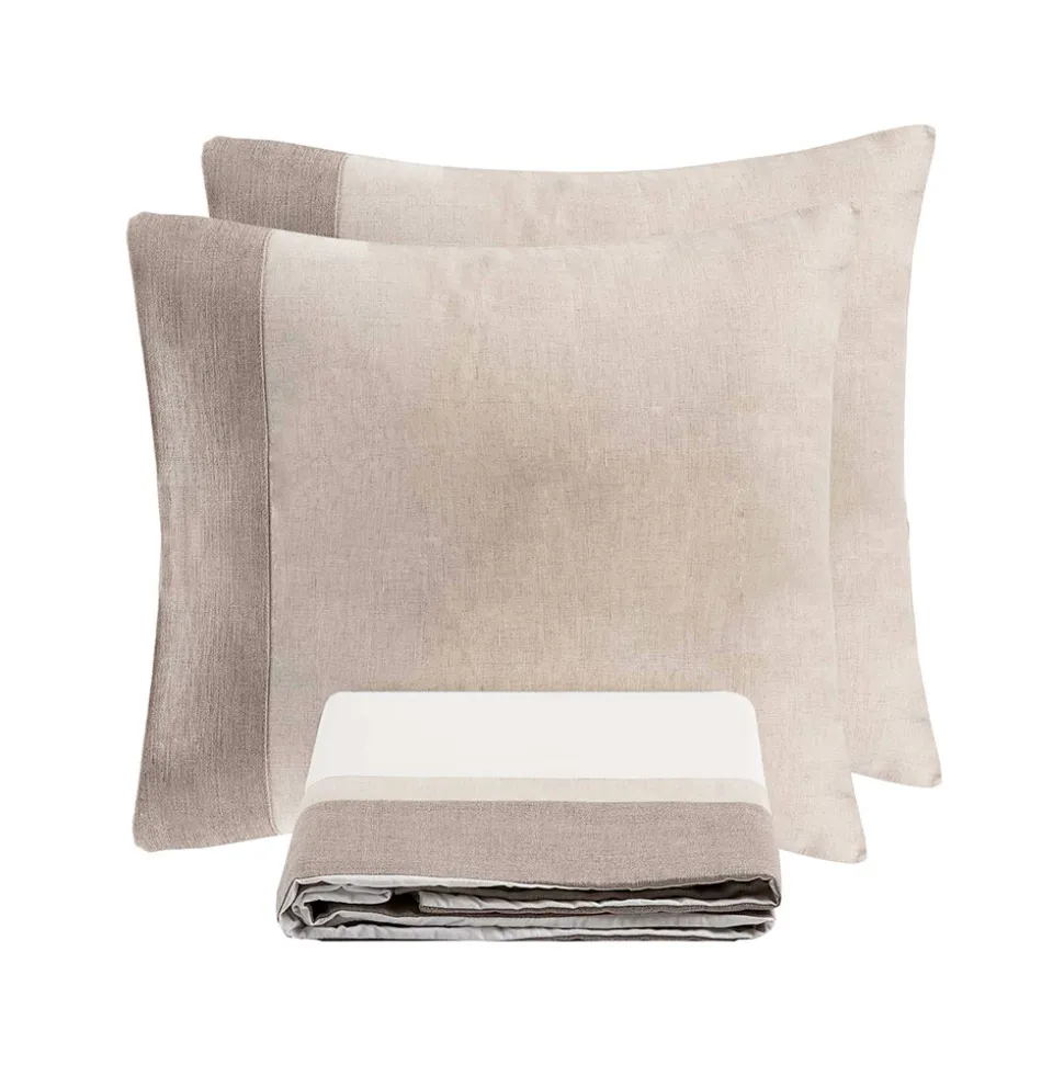 Parure Copripiumino in 90% Cotone e 10% Lino con 2 Federe Made in Italy - Nestle