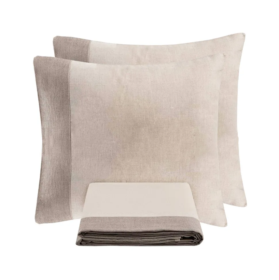 Parure Copripiumino in 90% Cotone e 10% Lino con 2 Federe Made in Italy - Nestle