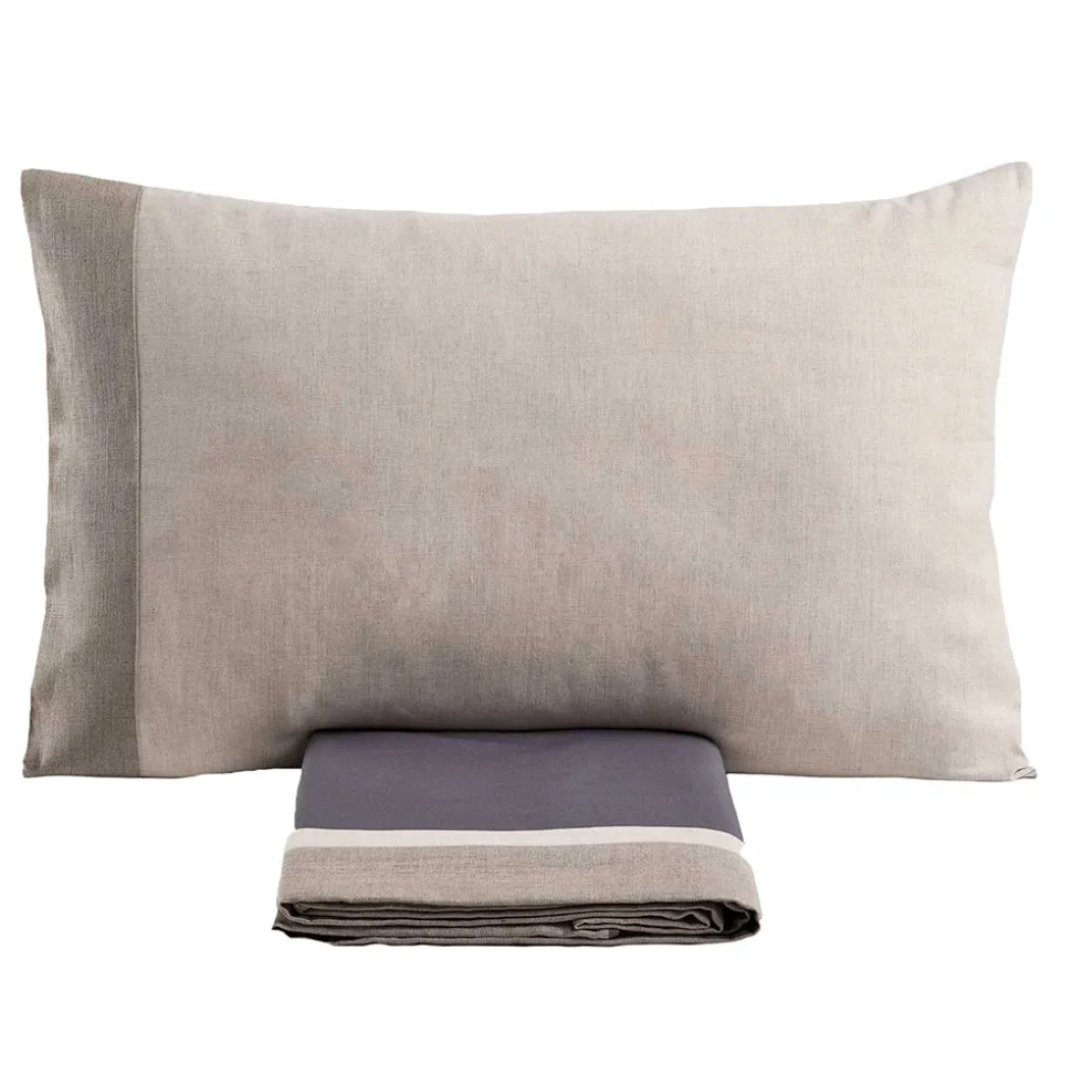 Parure Copripiumino Matrimoniale in 90% Cotone e 10% Lino Made in Italy - Nestle