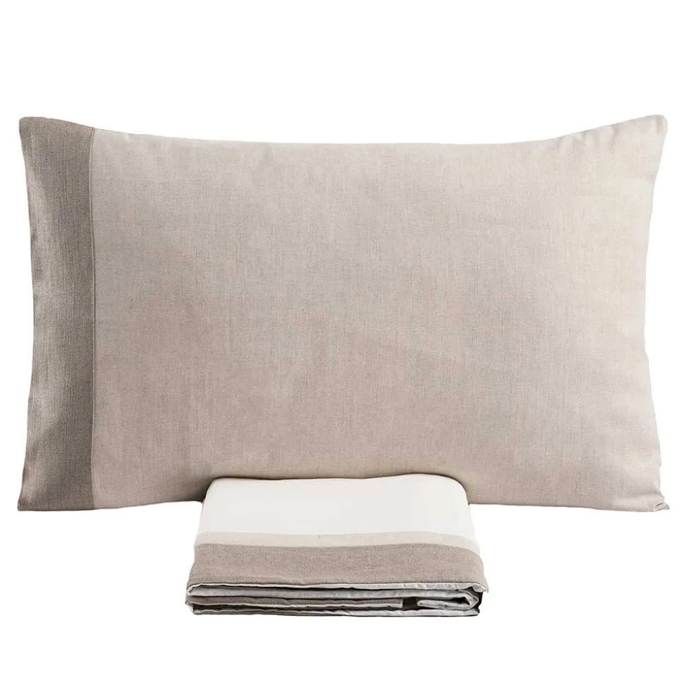 Parure Copripiumino Matrimoniale in 90% Cotone e 10% Lino Made in Italy - Nestle