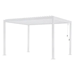 Pergola in Alluminio Bianco con Tetto Orientabile - Vitta