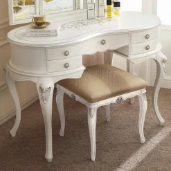 Pettiniera Trucco Classica in Legno con Specchio Made in Italy - Cambrige