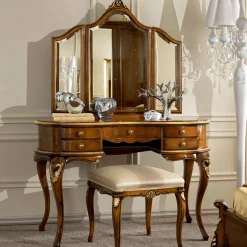 Pettiniera Trucco Classica in Legno con Specchio Made in Italy - Cambrige