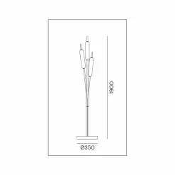 Piantana a 3 Luci in Ottone e Vetro Design Moderno Elegante - Typha by Il Fanale