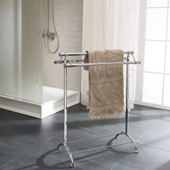 Piantana Appendi Asciugamani da Bagno Vintage in Ottone Made in Italy – Aristide
