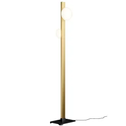 Piantana in Alluminio e Luce in Vetro Soffiato Bianco - Alma