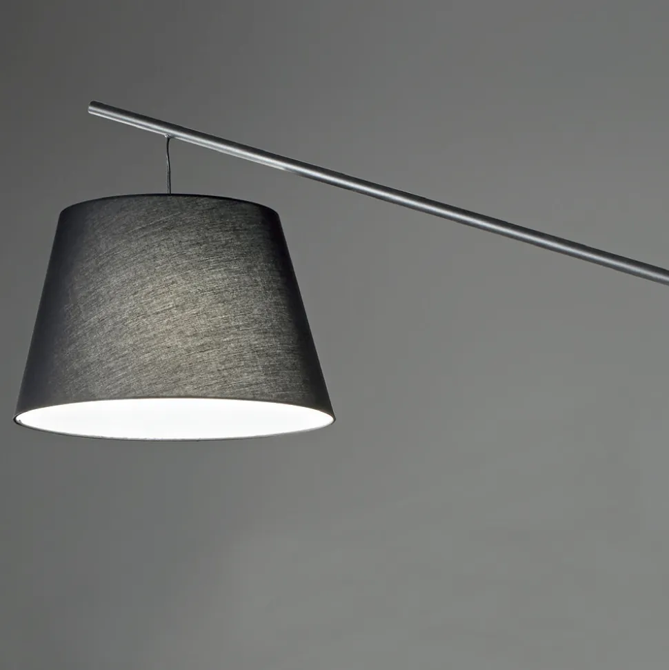 Piantana in Metallo con Paralume in Pvc Rivestito in Tessuto - Adriana