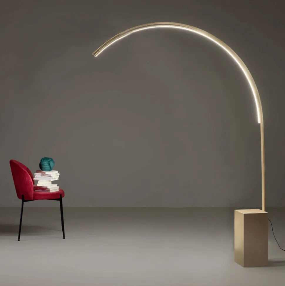 Piantana Moderna con Luce LED Dimmerabile in Metallo Verniciato - Picea