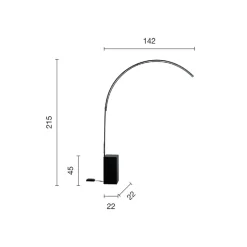 Piantana Moderna con Luce LED Dimmerabile in Metallo Verniciato - Picea