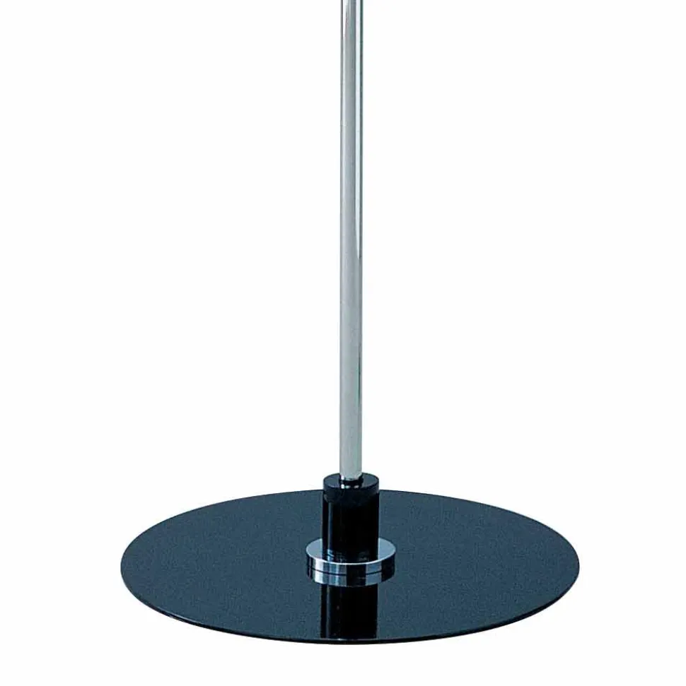 Piantana Moderna con Struttura Cromata e Piatto in Vetro Made in Italy - Saturno