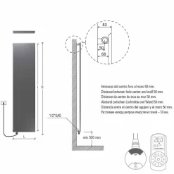 Piastra Radiante Elettrica Verticale in Oro Design Moderno fino a 1000 W - Ice