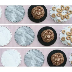 Piatto da Formaggi Rotondo in Marmo Bianco o Nero Made in Italy - Kirby