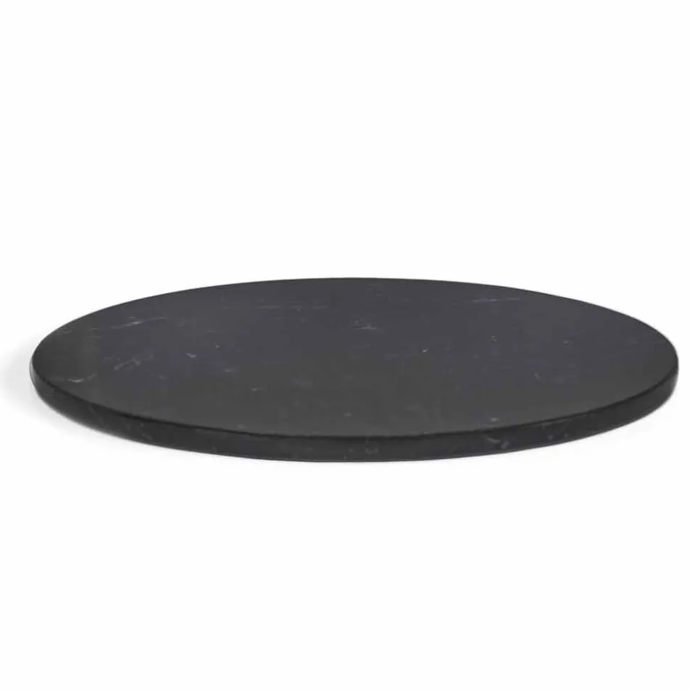 Piatto da Formaggi Rotondo in Marmo Bianco o Nero Made in Italy - Kirby