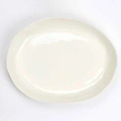 Piatto da Portata Ovale in Porcellana Bianca Design di Lusso - Arcimaesta