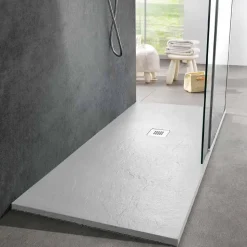 Piatto Doccia in Resina Bianca Effetto Ardesia 170x70 Design Moderno - Sommo