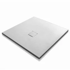 Piatto Doccia Quadrato 80x80 cm in Resina Bianca Effetto Velluto - Estimo