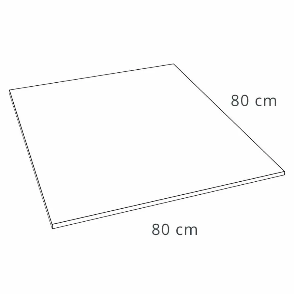 Piatto Doccia Quadrato 80x80 in Resina Effetto Ardesia Bianca e Acciaio - Sommo