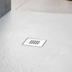 Piatto Doccia 160x70 Design Moderno in Resina Bianca Effetto Ardesia - Sommo