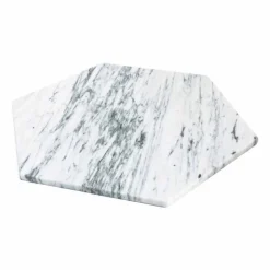 Piatto Esagonale da Portata in Marmo Bianco Carrara o Nero Marquinia - Ludivine