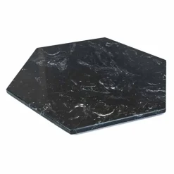 Piatto Esagonale da Portata in Marmo Nero o Verde con Sughero 2 Pezzi - Ludivine