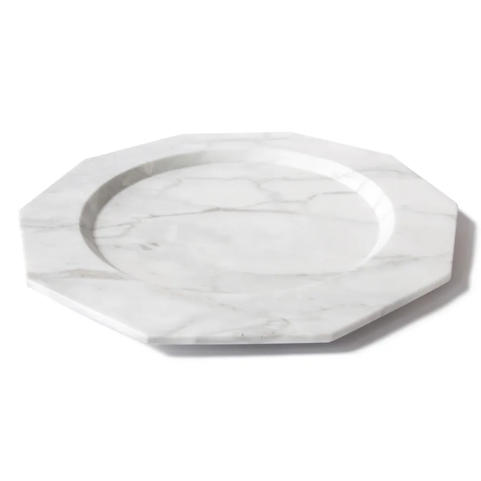 Piatto Piano Grande in Marmo Arabescato Satinato di Design Italiano - Rodio