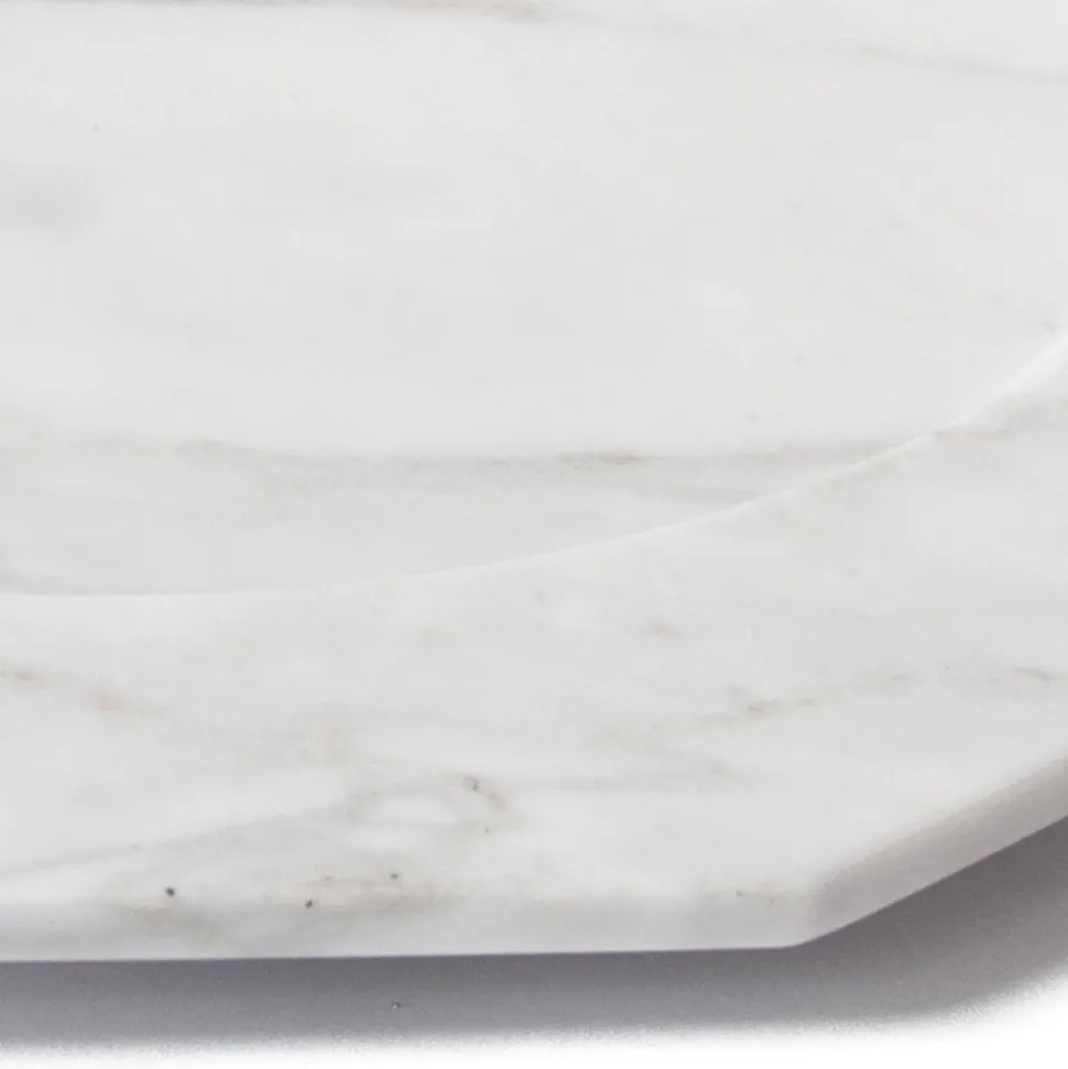 Piatto Piano Grande in Marmo Arabescato Satinato di Design Italiano - Rodio