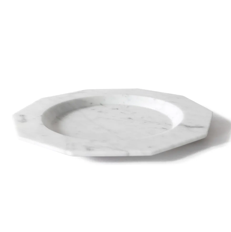 Piatto Piano in Marmo Satinato Varie Finiture Design Lusso Italiano - Rodio