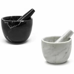 Piccolo Mortaio con Pestello in Marmo Bianco di Carrara Made in Italy - Mirel