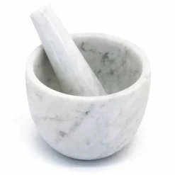 Piccolo Mortaio con Pestello in Marmo Bianco di Carrara Made in Italy - Mirel