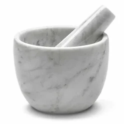 Piccolo Mortaio con Pestello in Marmo Bianco di Carrara Made in Italy - Mirel