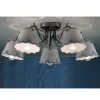 Plafoniera a 3 o 5 Luci in Ceramica Effetto Ricamo Dipinta a Mano - Ravenna