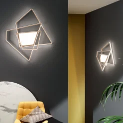 Plafoniera Applique a LED Dimmerabile in Metallo Oro o Argento - Galattica
