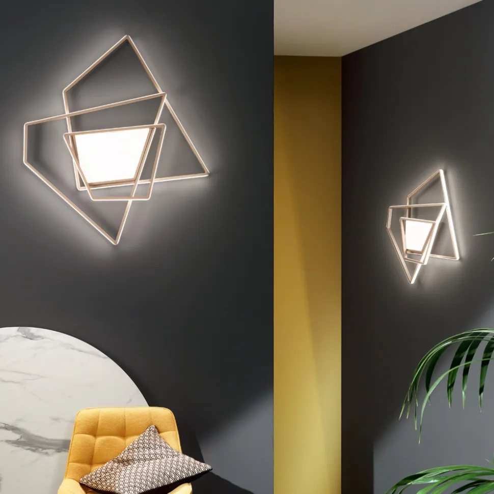 Plafoniera Applique a LED Dimmerabile in Metallo Oro o Argento - Galattica