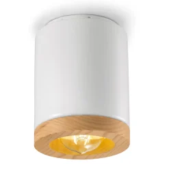Plafoniera Artigianale in Legno e Ceramica Design Stile Nordico - Nateca