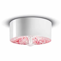 Plafoniera a Soffitto Circolare in Ceramica Colorata Made in Italy – Ferroluce Pi