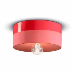 Plafoniera a Soffitto Circolare in Ceramica Colorata Made in Italy – Ferroluce Pi