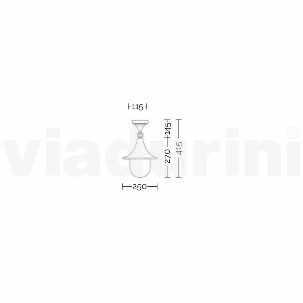 Plafoniera da giardino in alluminio pressofuso made in Italy, Anusca
