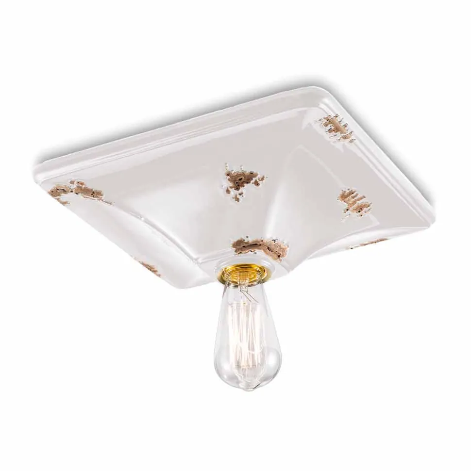 Plafoniera da soffitto dallo stile retrò in ceramica Karen Ferroluce